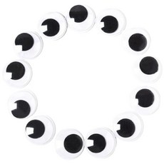 黑白圓形活動眼睛 25mm 一包1000顆 布偶眼睛 DIY材料, 黑色，白色, 1個