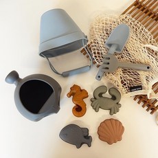 지아지조 실리콘 모래놀이 목욕장난감 소꿉놀이 세트 (네트백 증정), 1세트, 0.98g, 오션