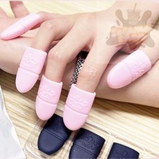 참깨샵 네일아트 쏙오프 실리콘 캡 손톱고정툴, 핑크