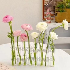 투명 화병 아크릴 장식품 미니꽃병 실린더 탁자, 대형 4개 세트 + 소형 4개 세트