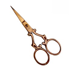 소닉스 자수가위 SE-01 10cm 스테인레스 티타늄코팅 수예용 빈티지 앤틱 퀼트 공예용소잉, 직선STR RoseGold로즈골드), 1개