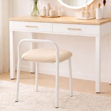 라온프리 예쁜 등받이 화장대 의자, 1개, 샌드 베이지