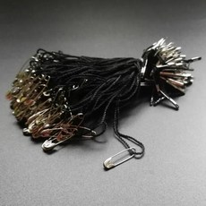 別針吊牌線-100入 高級吊牌線 高級服飾吊牌線 棉繩 吊牌繩 標籤, 1個, 黑線銀扣約100入