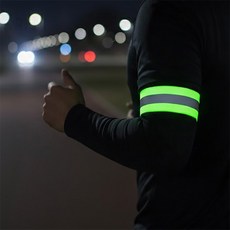 로켓터틀 주간 야간 표시 암밴드 안전반사밴드, 그린