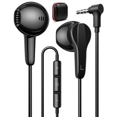 IMangoo 3.5mm Earbuds Wired with Carrying Case 3.5 mm Jack Corded Lightweight Headphones Aux Plug, 블랙