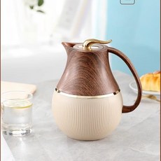 歐式保溫壺家用大容量保溫水壺暖水壺熱水瓶結婚保溫瓶, 木紋色, 1個