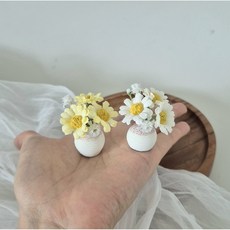 납골당 미니어처화병 미니꽃병1+1, 4노랑흰색, 1개