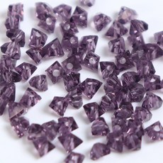 크리스탈 유리 론델컷 론델 비즈 2mm 삼각 투명, 1세트, F0419. 퍼플