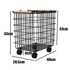 책가방 정리대 학원 정리 철제 가방장 만화책보관함 이동식, 1개, I. 나무 손잡이 대형 바구니 블랙 바퀴 포함