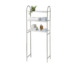 【新沐衛浴】不鏽鋼馬桶置物架(5分管/固定管夾/免鑽孔)台灣製造, 不鏽鋼色, 1個