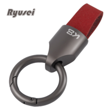 Ryusei 자동차 키링 기아 호환 가죽 고급 키홀더링 쏘렌토 카니발 스포티지 K8 셀토스 모닝 레이 호환 키링 고리 차량용품 R026, K8-레드, 1개