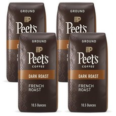 Peet's Coffee 피츠 커피 다크 프렌치 로스트 그라운드 커피 298g, 4개, 핸드드립(중간)