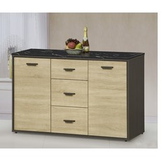 瑪莎4尺雙色石面碗盤櫃下座，廚房收納櫃，石面易清潔，穩固耐用, 1個