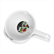 사나다 주방용 손잡이 바스켓 + 채반 1.2L, 화이트, 1개