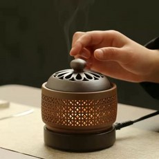 전기향로 캔들 온도조절 향로 충전식 세트, G. 자주색 점토 번호 2 약 50g, 1개