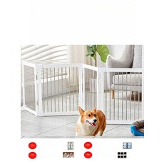 애견 펜스 가림막 실내용 실내 반려동물 도어 보호 애완동물 가정용 강아지펜스 슬라이드, 1개, 화이트 4개 (69 높이)