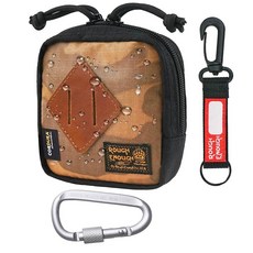 Rough Enough EDC 벨트 파우치 남성용 동전 정리함 소형 전술 몰리 파우치 마그네틱 버클 지퍼 포함 야외 장비 사막 카모 및 블랙 코듀라용 브라운. Edc