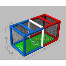 드론 축구 경기장 에어바운스 비행 레이싱 대결 장애물 프레임, 레드 블루 5x2.5x2.5m (에어 펌프)