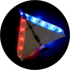 POWERUP 야간 비행 키트 추가 기능 4.0 - 15.5인치 파란색 및 빨간색 LED 조명 세트는 야간에 4.0 스마트폰 제어 종이 비행기로 비행하도록 설계되었습니다., 1개