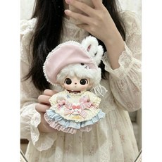 10/15/20cm 인형 가죽 솜깅이 솜인형옷 아이돌 베레모 재킷 귀여운 인형옷 솜인형, 작은 토끼 공주 공주 치마+머리