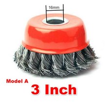 철근녹제거 플랫 컵 앵글 연마기 브러시 녹 청소 금속 철사 휠 빨간색 강한 페인트 제거 로터리 트위스트, 01 A-3inch, 1개