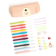 유니상점 코바늘 손뜨개 6종 인디핑크 뜨개질용품 입문용코바늘