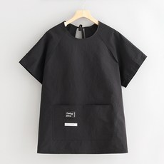 防潑水短袖簡約圍裙家用廚房罩衣logo印字防污半袖工作服餐飲專用