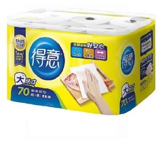得意廚房用紙巾70組*6捲 媽媽清潔料理好幫手, 1個