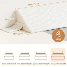베개 헤드보드 간을 메우는 조절 가능한 침대 웨지 베개 0.020.32 헤드보드에서 매트리스까지 통기성 분리 가능한 지퍼 커버 다크 그레이 기계 세탁 가능 편안한 지원 수면 지원