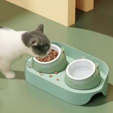 레드레몬 고양이 강아지 밥그릇 식기 세트, 오렌지, 1세트