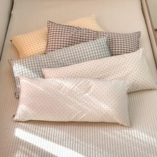 올포홈 체크 도트 뒹굴러베개 유아 아기 이탈방지 매쉬 와이드베개, 민트체크 커버 + 납작솜