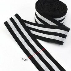 스트라이프 탄성 밴드 웨빙 속옷 바지 고무 리본 테이프 의류 재봉, 4. WhiteBlack-B-40mm / B. 1..., 1개