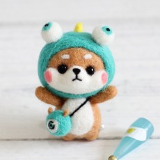양모펠트 DIY키트 니들펠트 인형 공예 만들기 애착인형, 09_몬스터시바, 1개