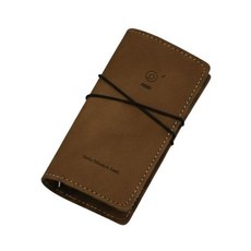 봄밤 슬림 가죽 아이디어 노트 스트랩형, 1개, 다크브라운