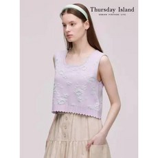 써스데이아일랜드Thursday Island 플라워 자카드 베스트T242MVT137W 1085557