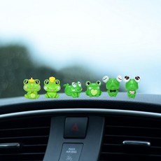Z-synka 6피스 야광 그린 덕 자동차 인테리어 액세서리 대시보드 장식 백미러 장식 가정 정원 사무실 컴퓨터 모니터 피규어 여성 소녀 남성용 오리 선물 339202, 개구리