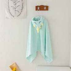 Penfy 嬰兒連帽浴巾浴袍 日常實用, 1個, 綠色獨角獸:70*140cm