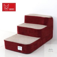 레드퍼피 모던 펫스텝 3단 벨벳버건디 강아지 계단 슬개골 탈구 방지, 상세페이지 참조, 상세페이지 참조