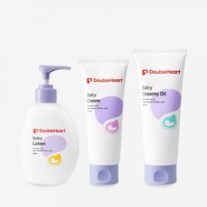 더블하트 고보습 장벽세트(베이비로션250ml+베이비크림100ml+크리미오일150ml), 무향250ml, 소프트파우더리향100ml, 무향150ml