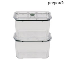 [프리파라] 브루클린 5호(2200ml) x 2개 (그린) 스마트 래치락 밀폐용기 반찬통, 1세트, 5호x2개