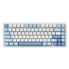 MCHOSE G75 프로 커스텀 유무선 기계식 키보드, 청도 블루, 캐비지 토푸축 V2, 제조사축