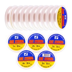 투명 칼라 스판 낚싯줄 일반 낚시줄 비즈 구슬꿰기 미술 공예용, 일반(50m) 5호, 10개