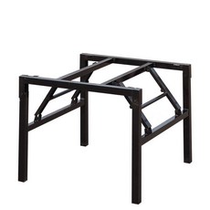 테이블 프레임 접이식 식탁 다리 브래킷 철제 폴딩 받침대 DIY 가구, 블랙 50x50x72 이중스프링다리