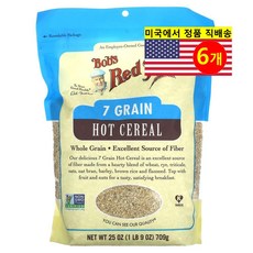 Bob's Red Mill 건강하고 맛있는 식사 간식용 7곡물 핫 시리얼 709g 2개, 6개
