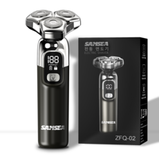 SAMSEA 자석 칼날 헤드 6방향 휴대용 2 in 1 8W 대출력 전기면도기, ZFQ-02, 블랙