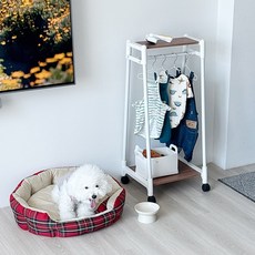 국내생산 튼튼한 이동식 선반 행거 아기옷 롱코트 수납 옷걸이, 아카시아