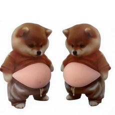 부기몰 말랑 뱃살 문콕방지 강아지 고양이 입체스티커, 4세트, 옵션4번 강아지