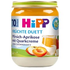 HiPP 후르츠 앤 요거트 160g 4팩 피치 애프리콧 Fruit & Yogurt Peach-Apricot with Quark Cream, -