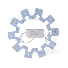 led吸頂燈改造 燈板 圓形 環形 節能燈 光源燈泡 燈珠貼片 燈芯 led燈板 110V, 1個, 18W-外徑22.3cm,白光