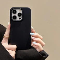 iPhone 15 Plus Pro Max 형광 네온 캔디 컬러 충격 방지 스킨 커버 용 초박형 소프트 실리콘 매트 케이스, 14 For iphone 15Pro Max, 01 Black